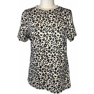 Blooming Jelly Womens Short Sleeve Top Leopard Print Lightweight Size Medium NWT